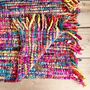 Large Rainbow Hand Loomed Soft Chunky Throw Blanket, thumbnail 1 of 11