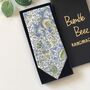 Liberty Of London Tie In Blue Lime Green Floral Motif, thumbnail 1 of 7