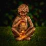 Solar Boy Garden Ornament Statue Fairy Jar Patio Decor, thumbnail 3 of 3
