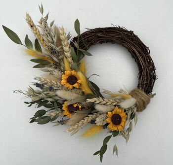 Mini Sunflower Dried Wreath, 2 of 3