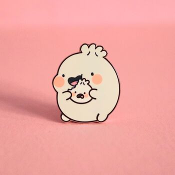 Dumpling Eating Enamel Pin | Cute Pin Badges, 3 of 5