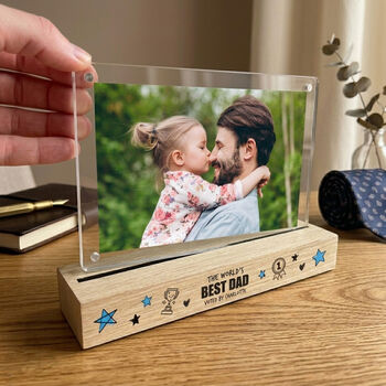 Personalised The World's Best Dad Wooden Base 6x4' Photo Frame, 2 of 8