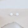 Sterling Silver White Opal Bead Stud Earrings, thumbnail 4 of 11
