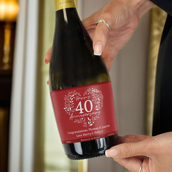 Personalised 40th Ruby Wedding Anniversary Prosecco, 3 of 4