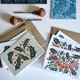 Luxury Linocut Holly Greeting Cards Set Of Six, thumbnail 10 of 10