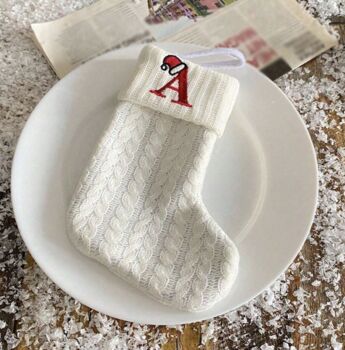 Mini Knitted Inital Christmas Stockings, 5 of 7