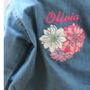 Personalised Name Baby/Kids Denim Jacket With Flowers, thumbnail 3 of 4
