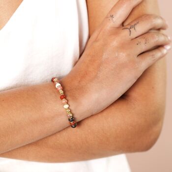 Autumnal Mixed Beaded Bracelet In Gold, 2 of 3