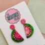 Watermelon Glittery Earrings /Sweet Best Friend Gift / Tropical Beach Accessory / Summer Vacation Jewellery, thumbnail 5 of 5