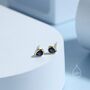 Extra Tiny Cz Droplet Stud Earrings In Sterling Silver, thumbnail 3 of 12