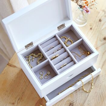 Personalised Wildflower White Jewellery Box, 6 of 7