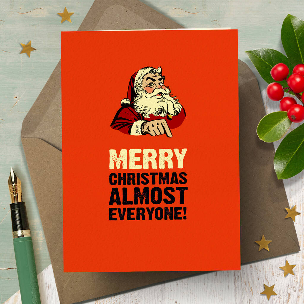 ‘santa S Naughty List Funny Christmas Card By The Typecast Gallery