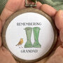 Personalised Robin Welly Boot Hoop Christmas Decoration, thumbnail 3 of 9