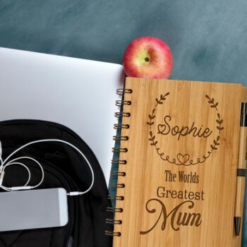 Worlds Greatest Mum Bamboo Notebook, 4 of 6