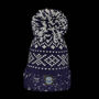 Navy Nordic Knit Reflective Super Bobble Hat, thumbnail 3 of 6