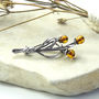 Sterling Silver And Amber Organic Brooch, thumbnail 1 of 4