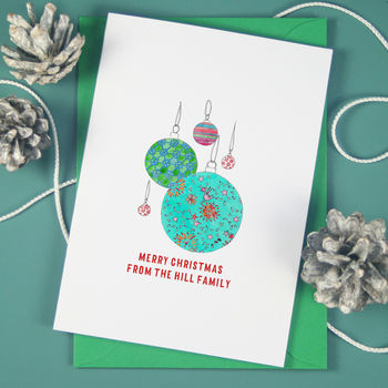 Personalised Patchwork Illustration Christmas Cards, 2 of 7