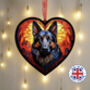 German Shepherd Stained Glass Effect Heart Suncatcher, thumbnail 1 of 7