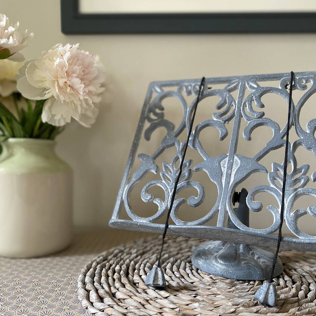 Cast Iron Recipe Book Stand In Grey By Garden Selections