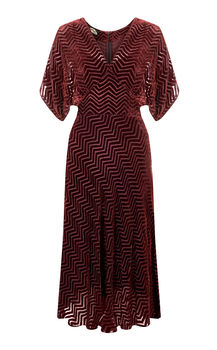 Midi Dress In Deco Velvet Devoree, 2 of 3