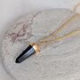 The En Pointe Black Tourmaline Gemstone Necklace, Gold, thumbnail 1 of 12