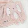 Personalised White Baby Gown And 3D Bunny Blanket Set, thumbnail 4 of 12