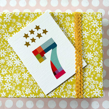 Mini Gold Star Number Seven Card, 3 of 5