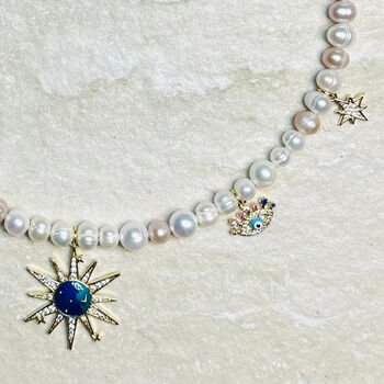 Celestial Charm Pearl Necklace, 3 of 9