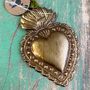 Ex Voto Sacred Heart Hanging Ornament Small Dots, thumbnail 2 of 3