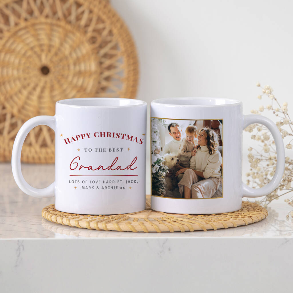 Personalised Christmas Photo Mug Christmas Gifts For Grandad, 1 of 4