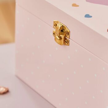 Personalised Wooden Heart Pink Jewellery Box Fsc®, 3 of 5