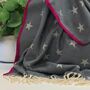 Stars Blanket Scarf In Grey, thumbnail 2 of 3