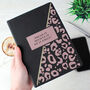 Leopard Print Black Hardback Notebook For Her, thumbnail 4 of 4