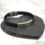 Personalised Mens Bracelet With Leather Woven Strap, thumbnail 2 of 3