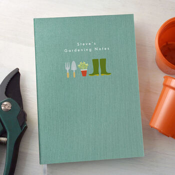 Personalised Gardening A5 Cloth Bound Notebook, 2 of 9