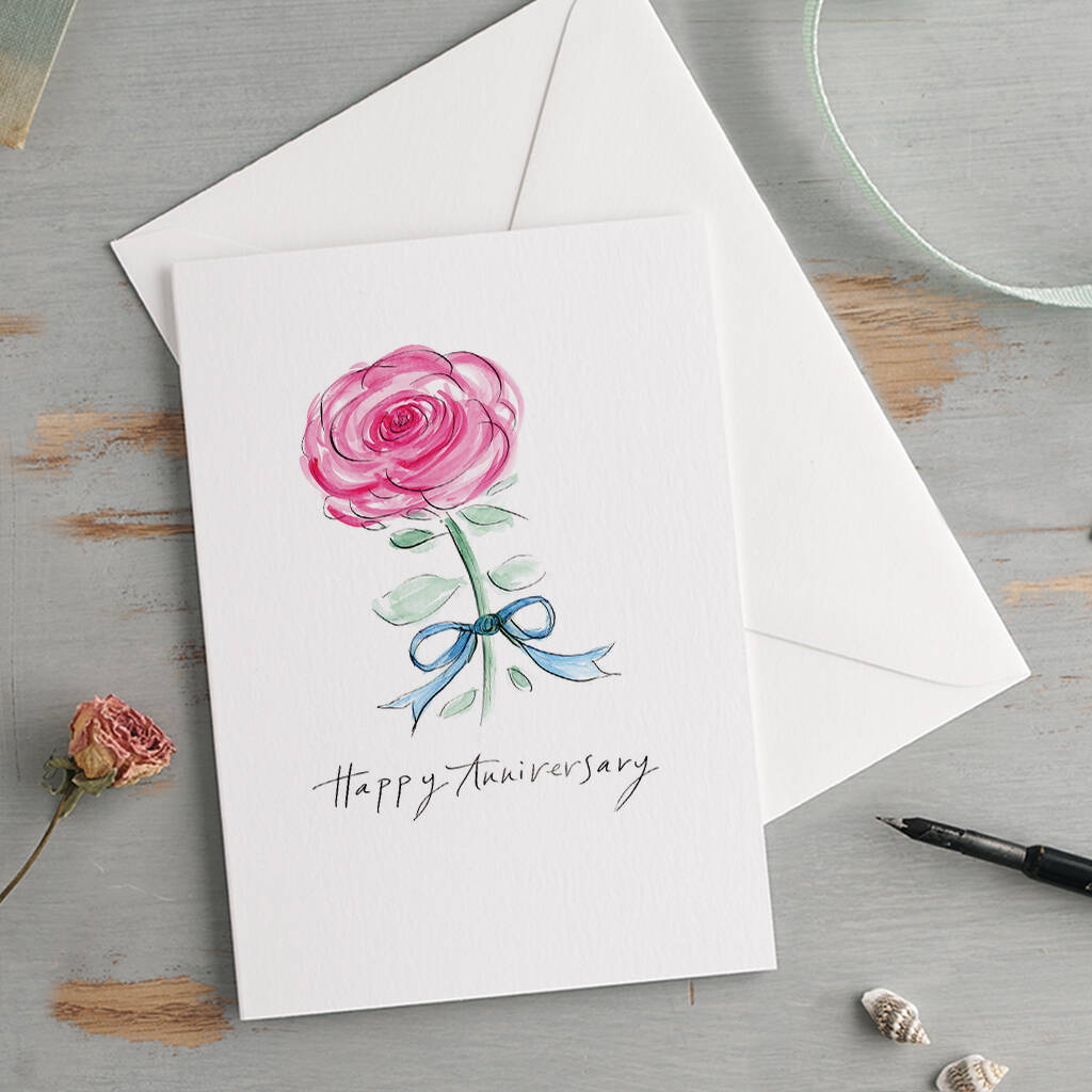 'Happy Anniversary' Rose Card, 1 of 3