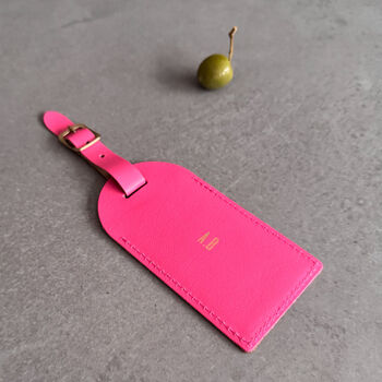 Monogram Leather Luggage Tag – Personalised Travel Gift, 2 of 12