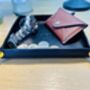 Personalised Black Leather Desk Accessories Tray, thumbnail 5 of 12