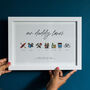 Personalised Dad's Hobbies Icon Print, thumbnail 1 of 2