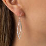 Hammered Sterling Silver Leaf Outline Drop Earrings, thumbnail 7 of 7