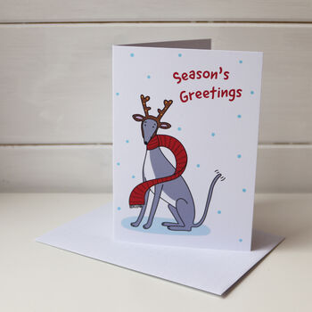 Reindeer Hound Christmas Card, 2 of 2