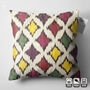 Ikat Colourful Diamond Pattern Handwoven Cushion Cover, thumbnail 6 of 7
