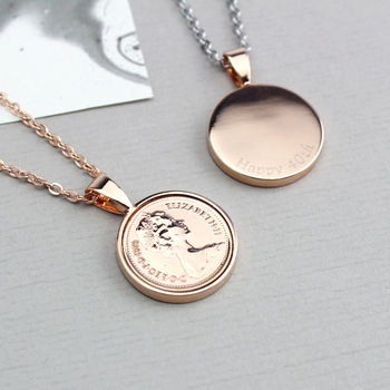 Personalised Halfpenny Necklace 1971 To 1983, 7 of 12