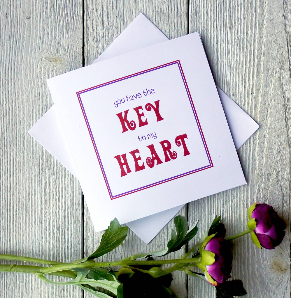 Personalised Key To My Heart Greetings Card, 1 of 2