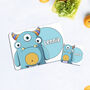 Personalised Name Children's Blue Monster Placemat Set, thumbnail 1 of 4