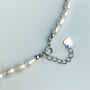 Sterling Silver Crystal Pendant Pearl Necklace, thumbnail 4 of 5