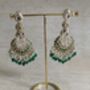 Meenakari Green Gold Plated Dangle Indian Earrings, thumbnail 4 of 8