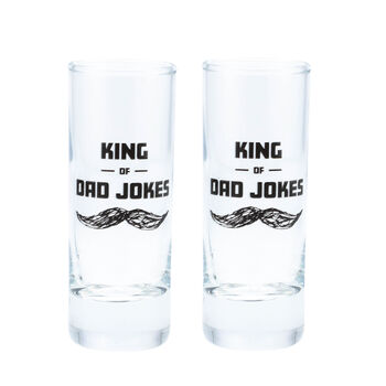 King Of Dad Jokes Shot Glass Set, 2 of 5