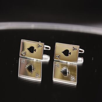 Cufflinks Ace Of Spades Cufflinks Poker Gift, 4 of 4
