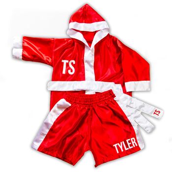 Personalised Boxing Gown And Short Set Kids And Baby, 5 of 6